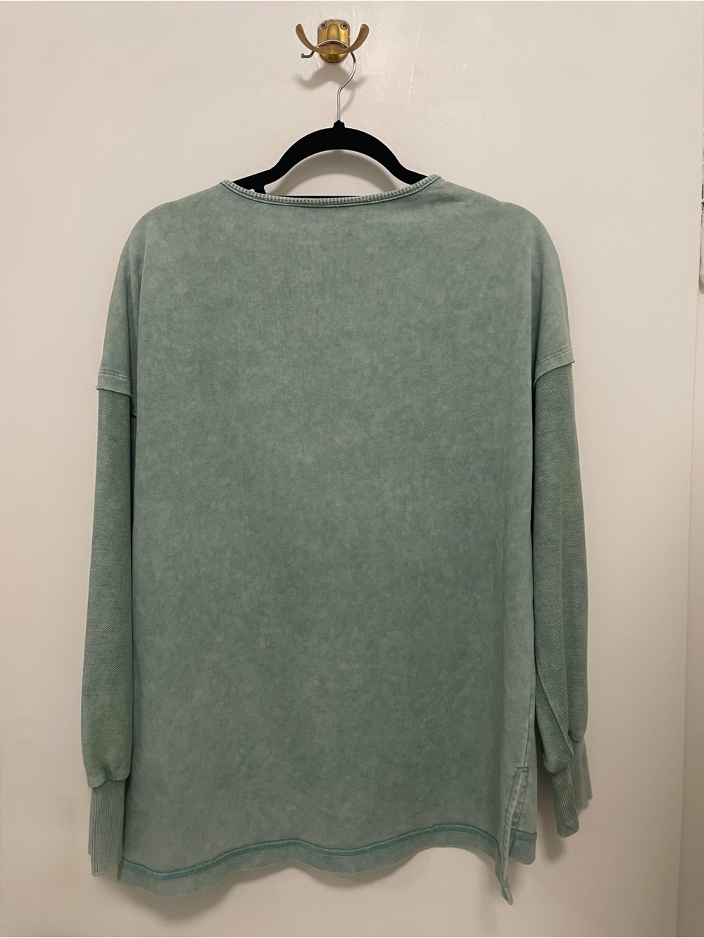 Amazon Washed Sage Green Crewneck Sweater